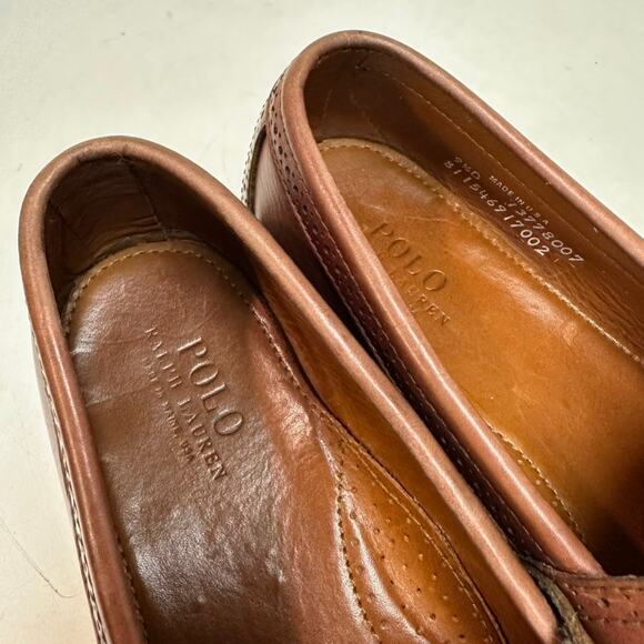 NEW HEELS Polo Ralph Lauren x Rancourt & Co. Brogue Kiltie Loafer Brown USA 9.5 - Picture 9 of 14